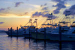 Florida Keys Fishing Boats at Sunset in Marina